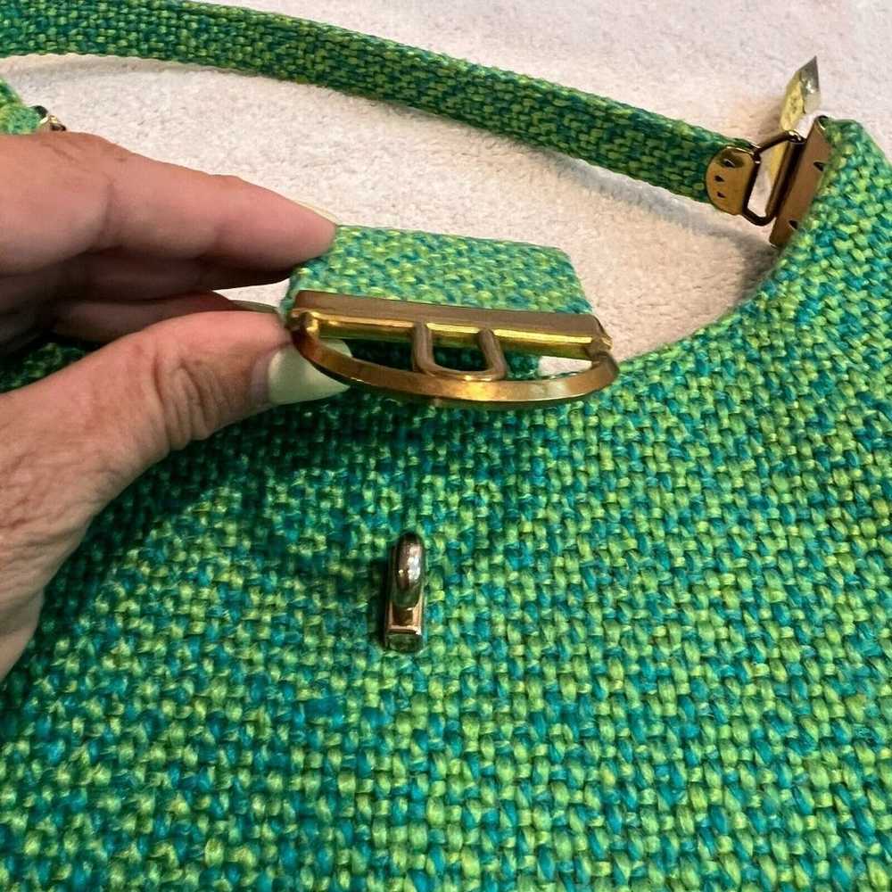 Vtg 60s Julius Resnick JR Shoulder Bag Blue Green… - image 9