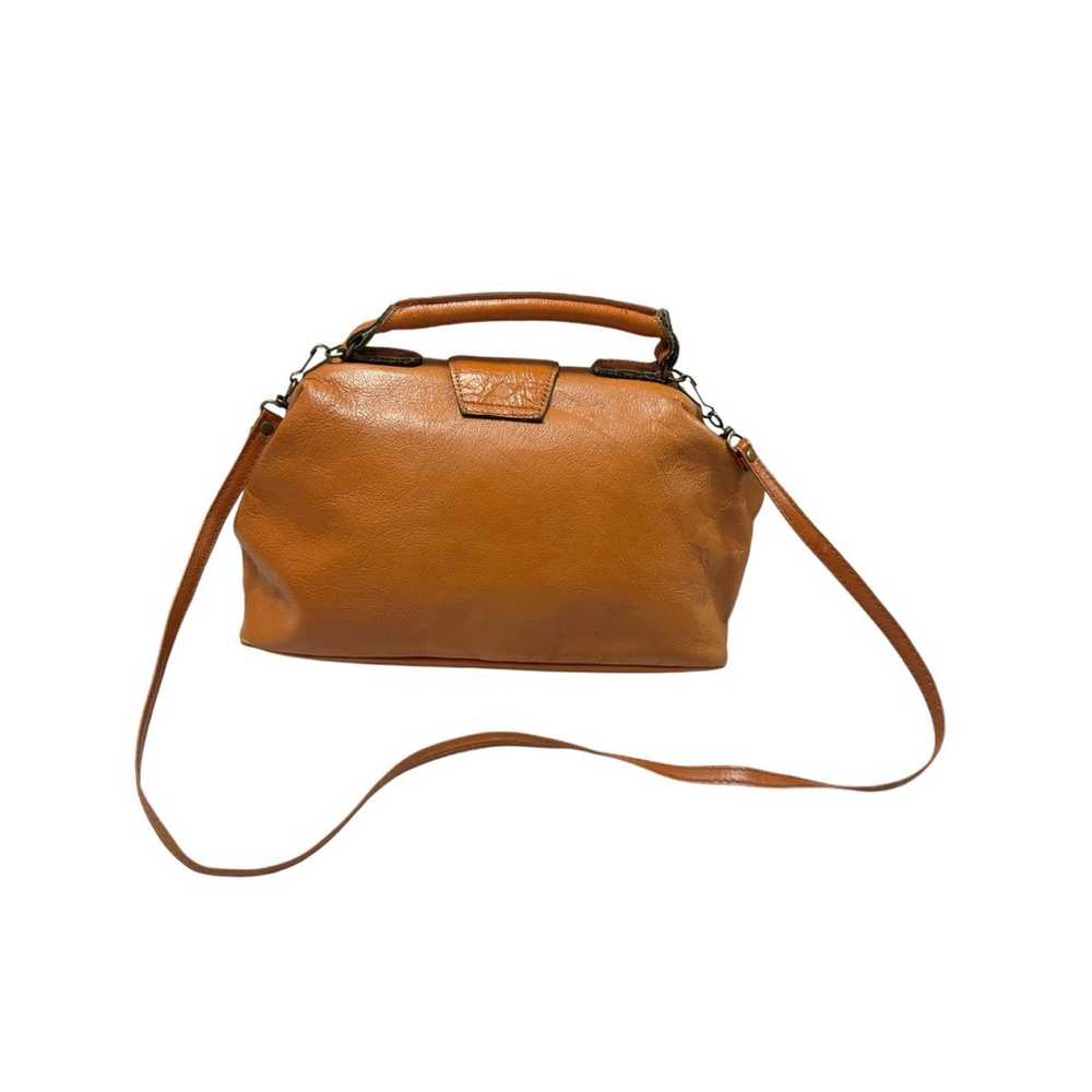 Vintage 1970’s Brown Leather Doctors Satchel Purse - image 5