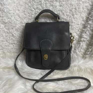 Vintage Coach Station Leather black crossbody bag… - image 1