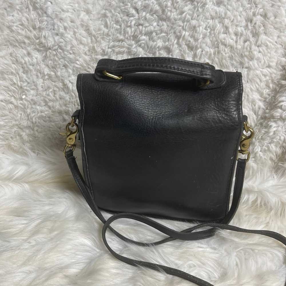 Vintage Coach Station Leather black crossbody bag… - image 3