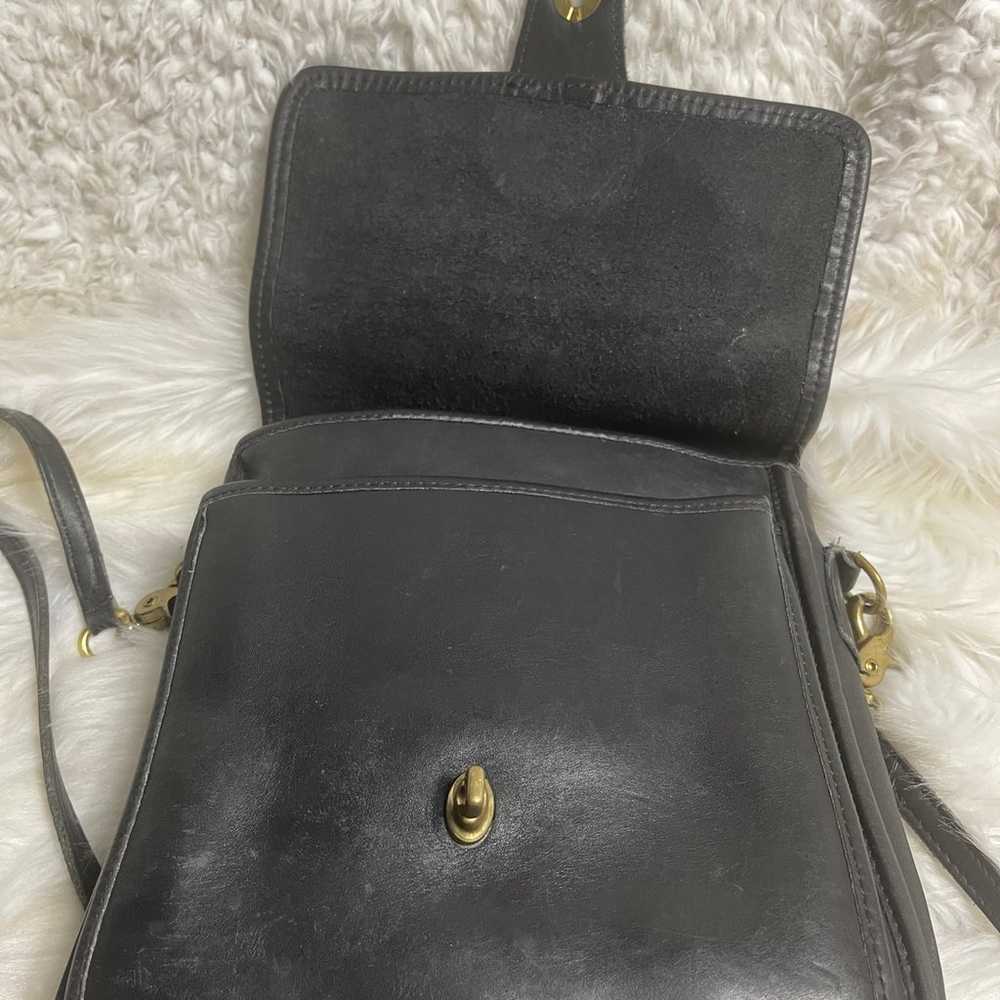 Vintage Coach Station Leather black crossbody bag… - image 8