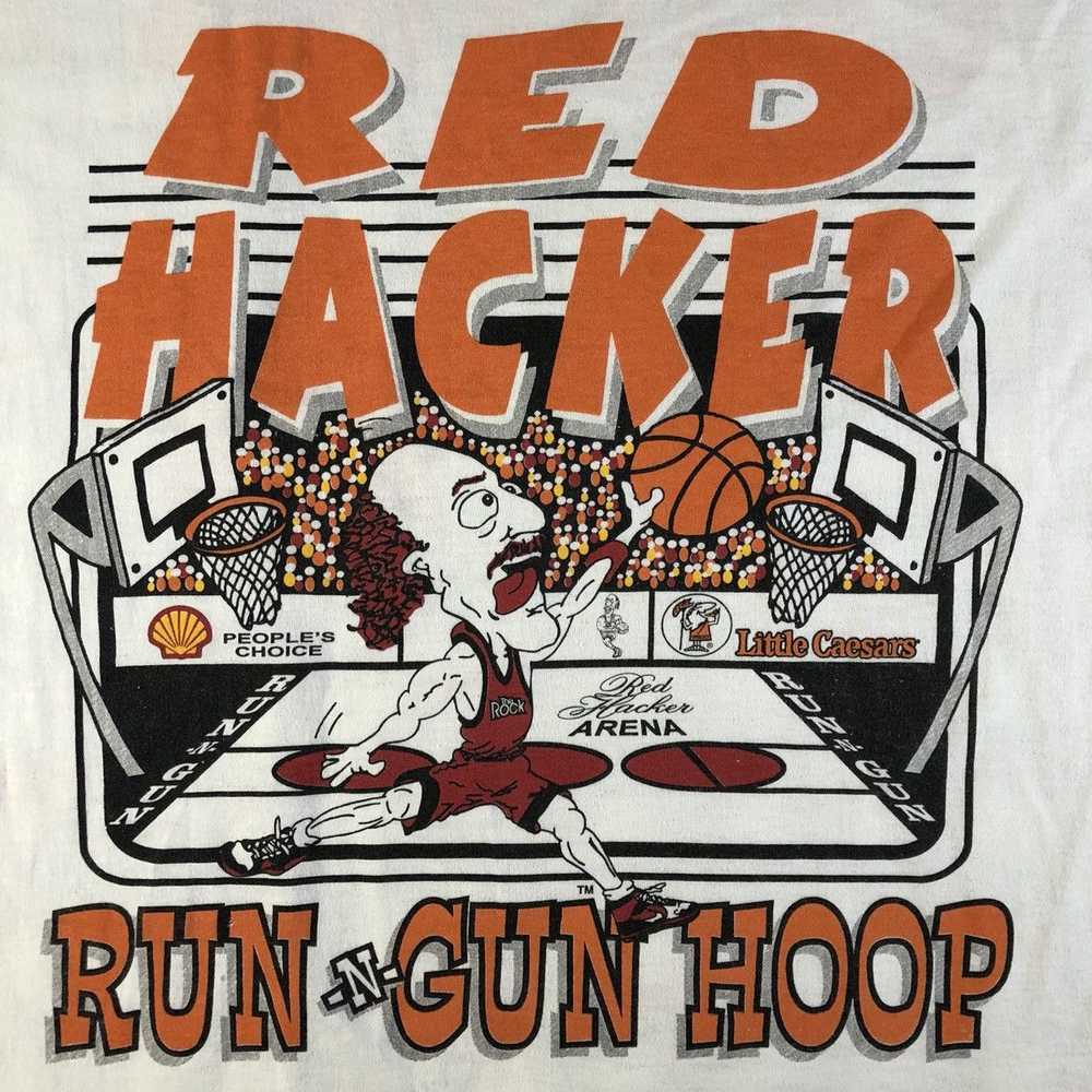 Fruit Of The Loom × Vintage Red Hacker Basketball… - image 3