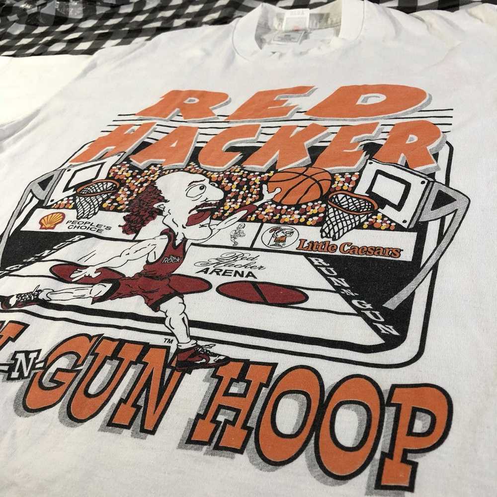 Fruit Of The Loom × Vintage Red Hacker Basketball… - image 4