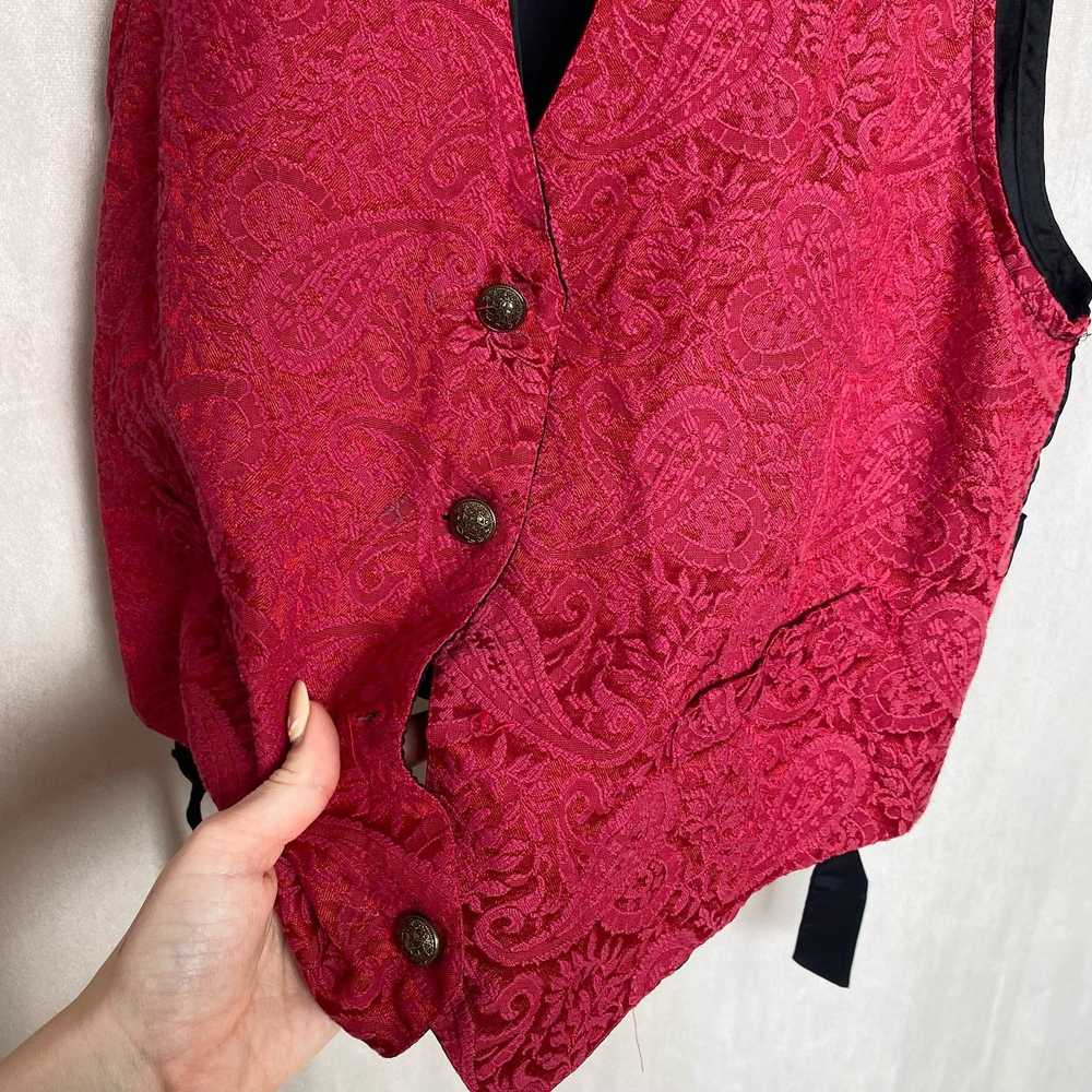 Vintage Vintage Wrapper Burgundy Embroidered Tuxe… - image 3