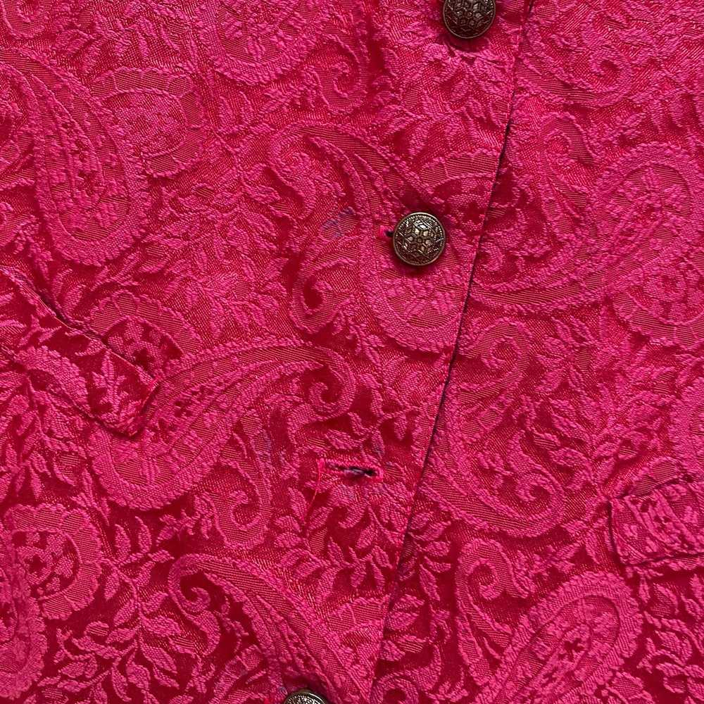 Vintage Vintage Wrapper Burgundy Embroidered Tuxe… - image 7