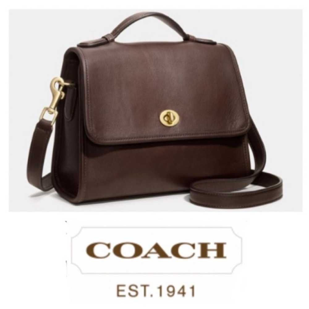 Coach leather court vintage 9870 in ‘walnut brown’ - image 1