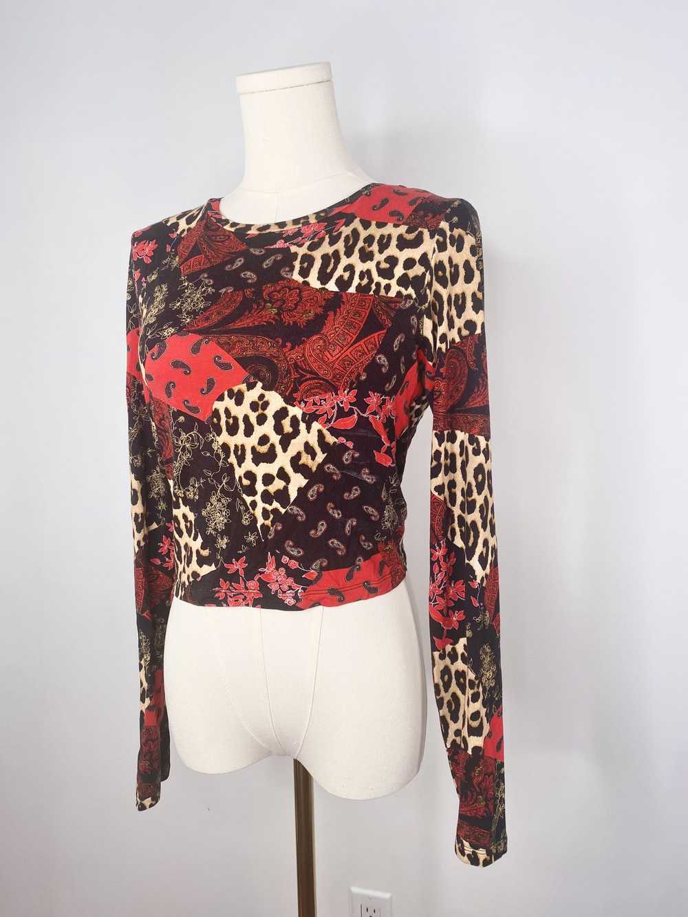 Alice + Olivia Patchwork Leopard & Paisley Sweate… - image 2