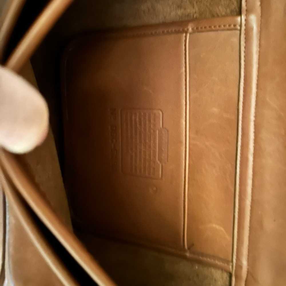 Vintage Coach British Tan Leather Satchel/Messeng… - image 7