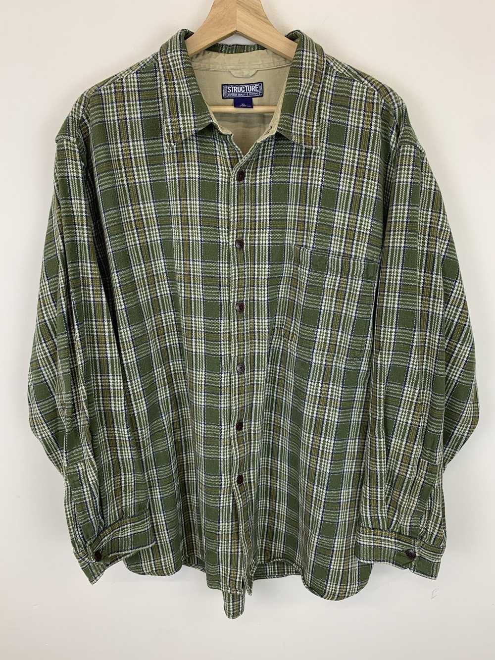 Flannel × Streetwear × Vintage Vintage 1990s Gree… - image 1