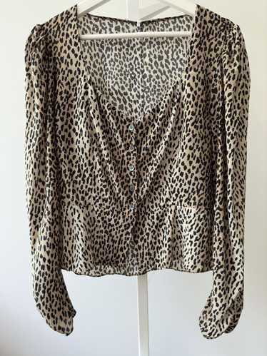 Frame Leopard print silk top