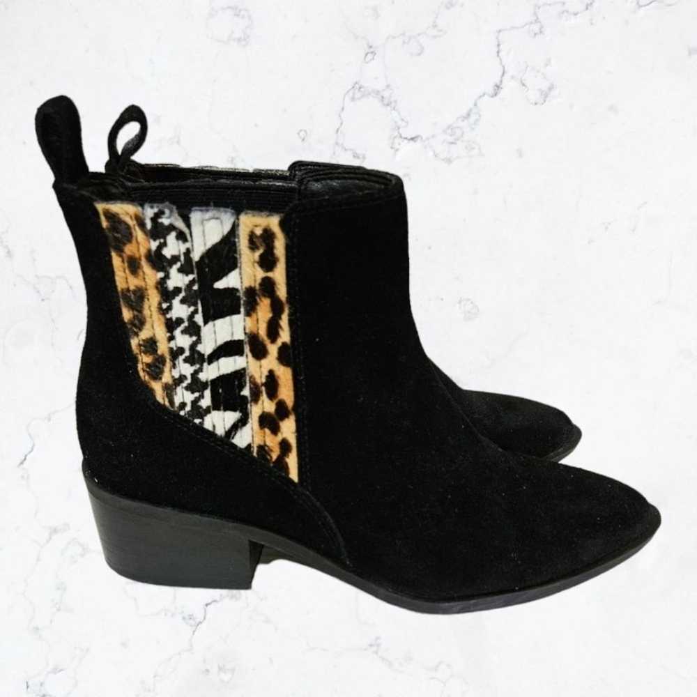 Crown Vintage Tolana 2 Black Suede Leopard Zebra … - image 3