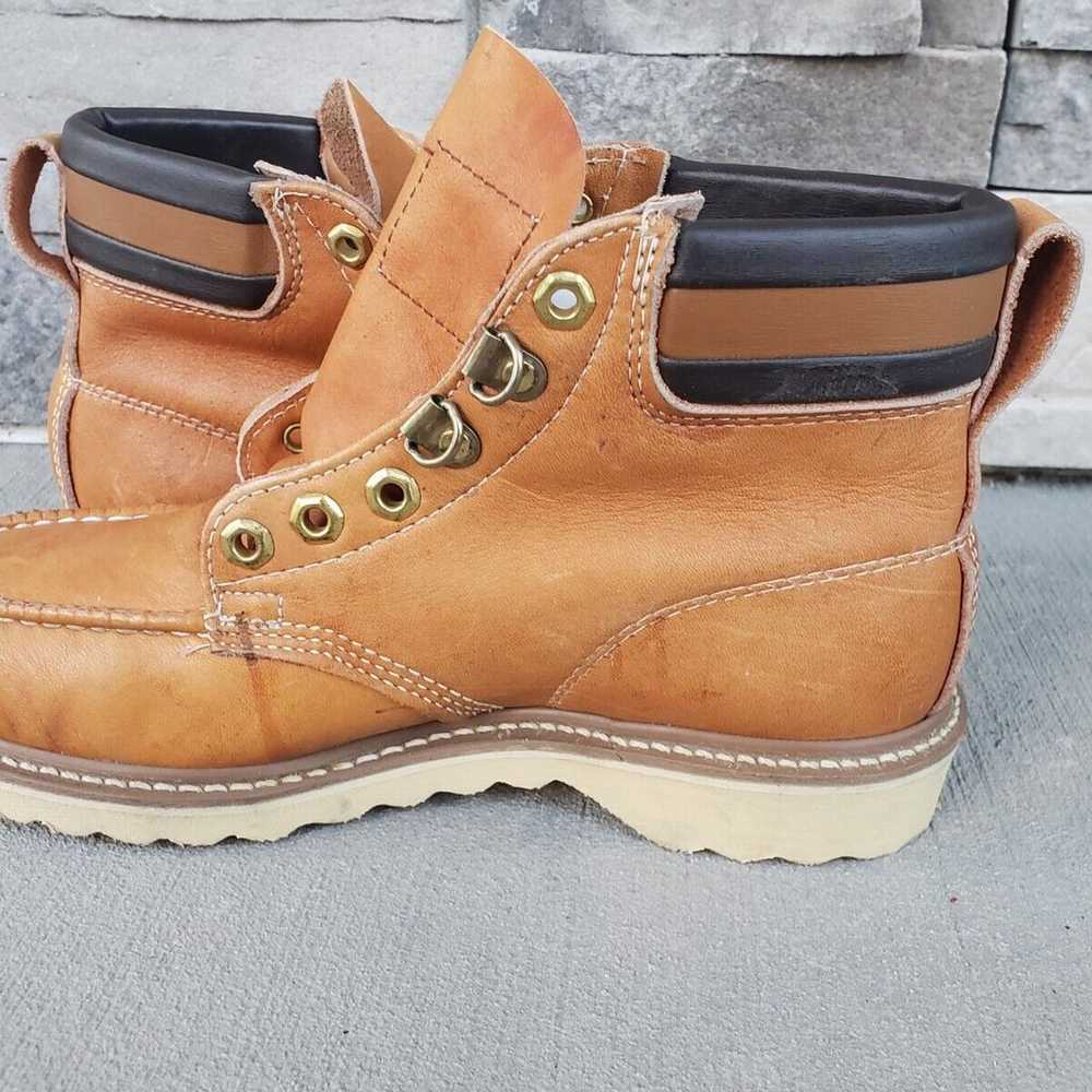 Vintage Iron Age Steel Toe Work Boot Leather- W S… - image 1