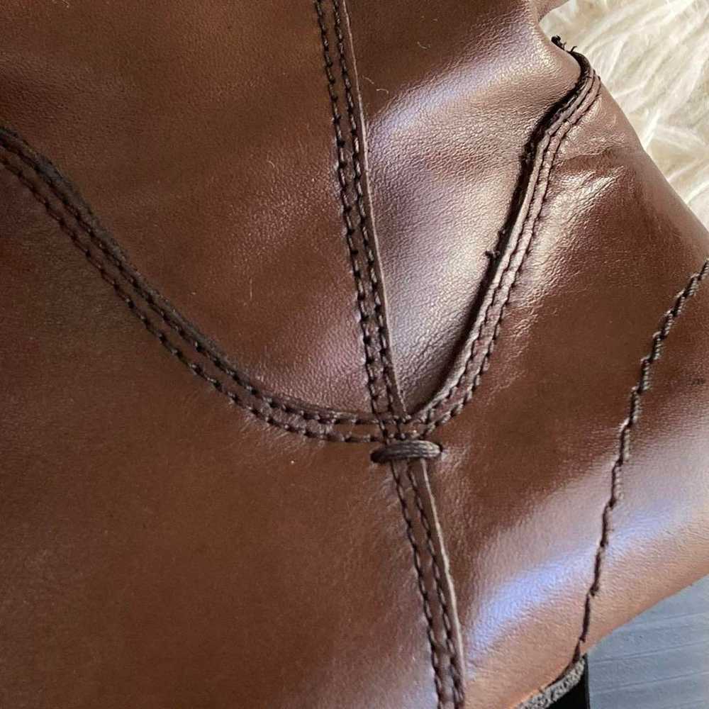 herb Herb Leather Stitch Long Boots Belt Brown - image 4