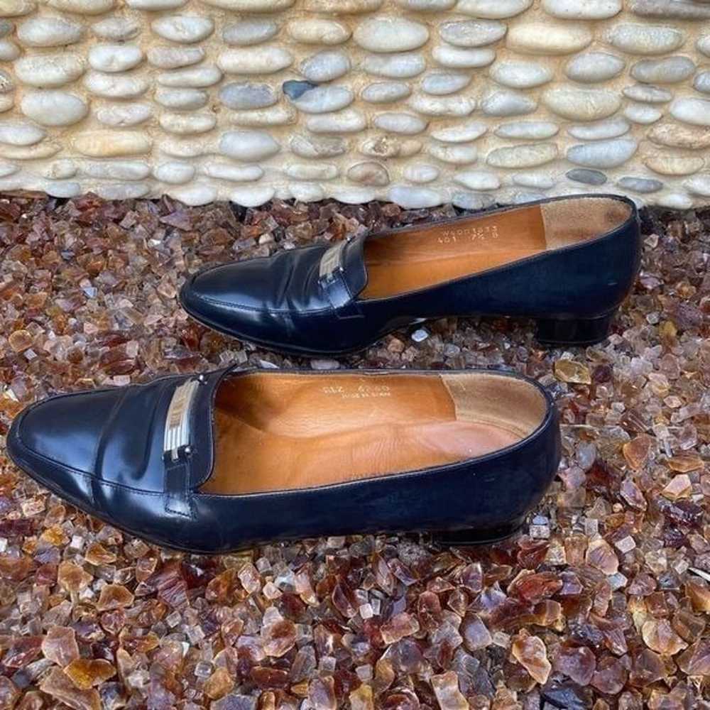 Vintage Ralph Lauren Navy-Blue Loafers Leather Sh… - image 4