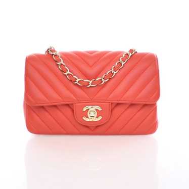 Chanel Chanel Chevron Mini Rectangle Red Calfskin