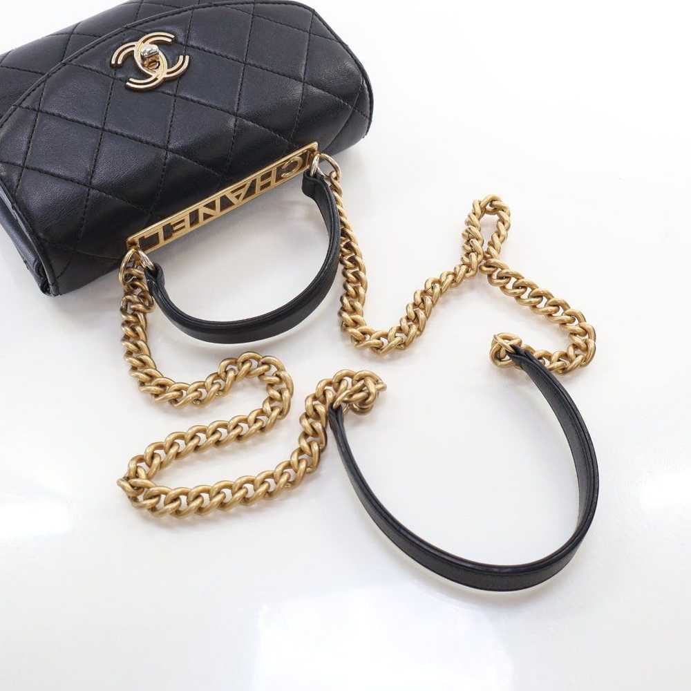 Chanel Chanel Seasonal Top Handle Flap Black Calf… - image 10