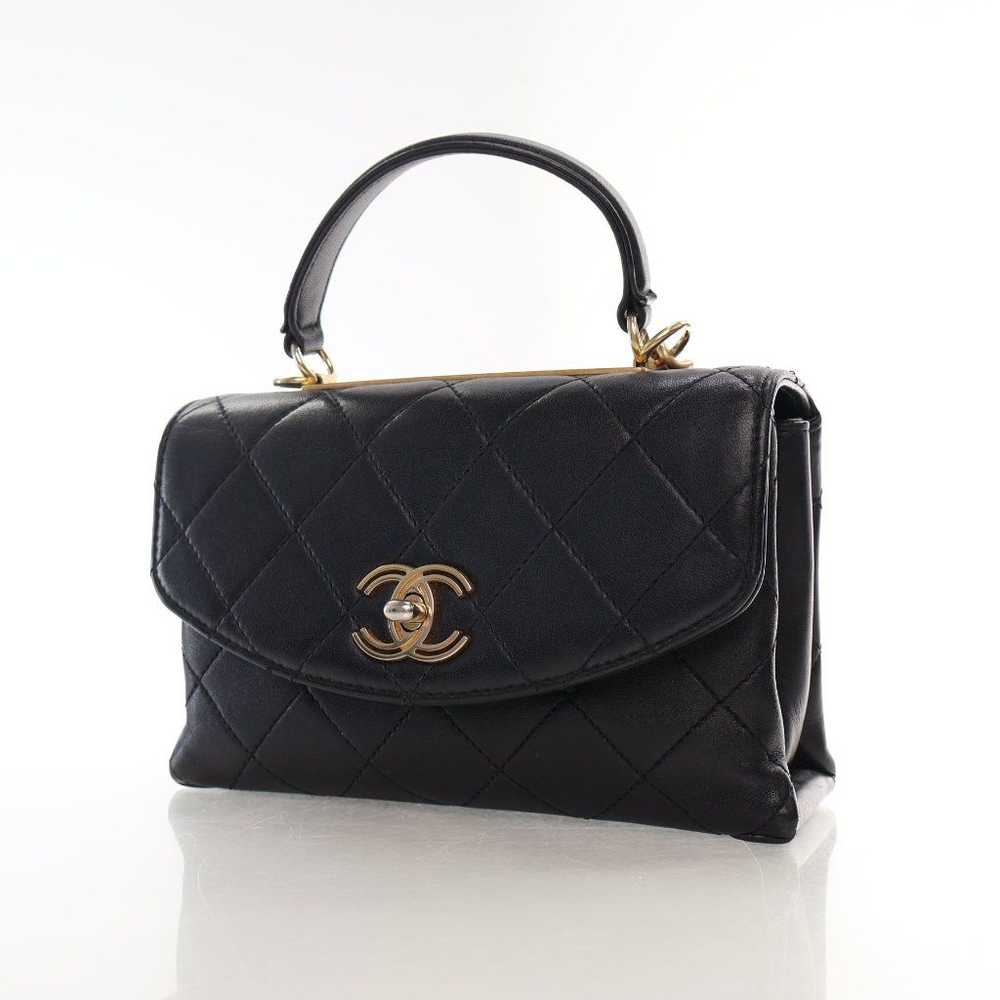 Chanel Chanel Seasonal Top Handle Flap Black Calf… - image 3