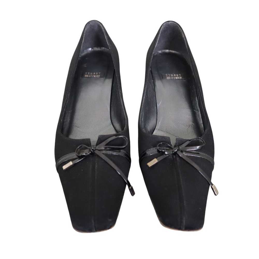 Stuart Weitzman Black Bow Kitten Heels Womens Siz… - image 2