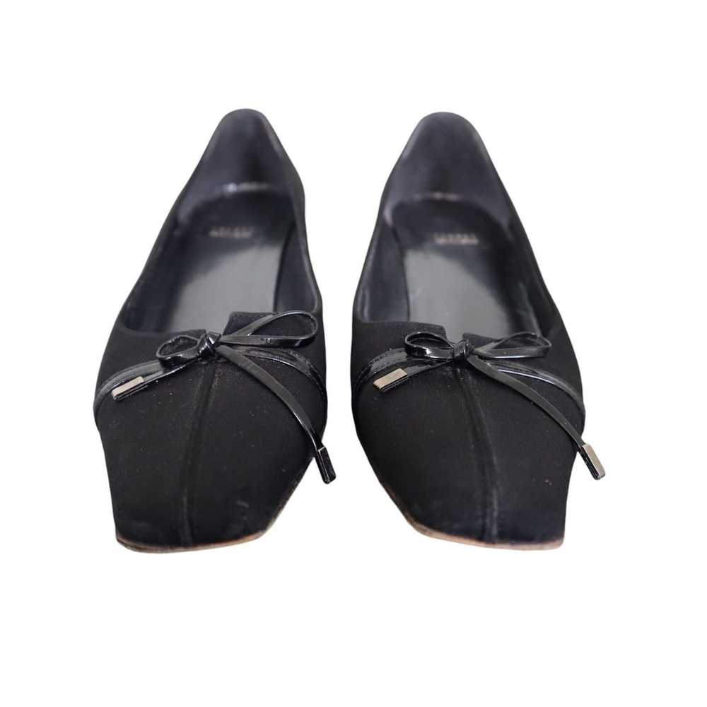 Stuart Weitzman Black Bow Kitten Heels Womens Siz… - image 3