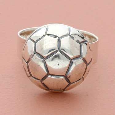 Sterling Silver sterling silver soccer ball dome … - image 1