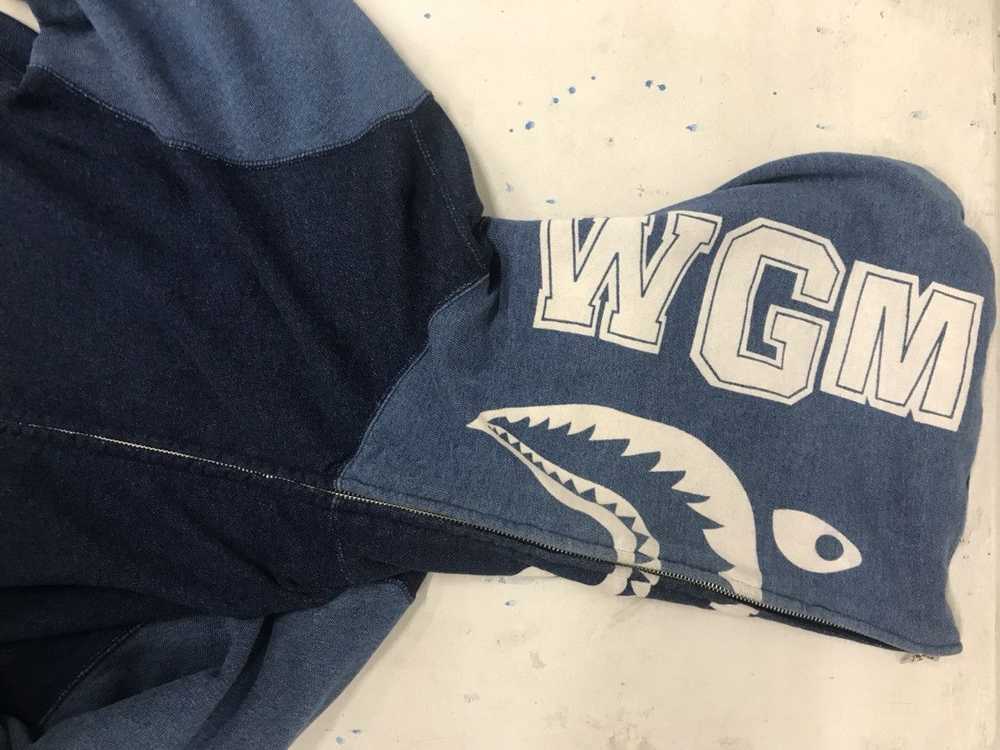 Bape BAPE Indigo Tiger Shark full zip hoodie Size… - image 3