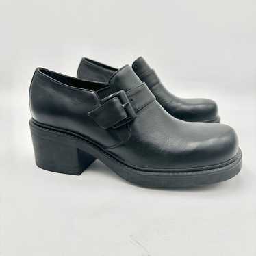 Vintage 90's Y2K Cloud9 Chunky Platform Black Buc… - image 1