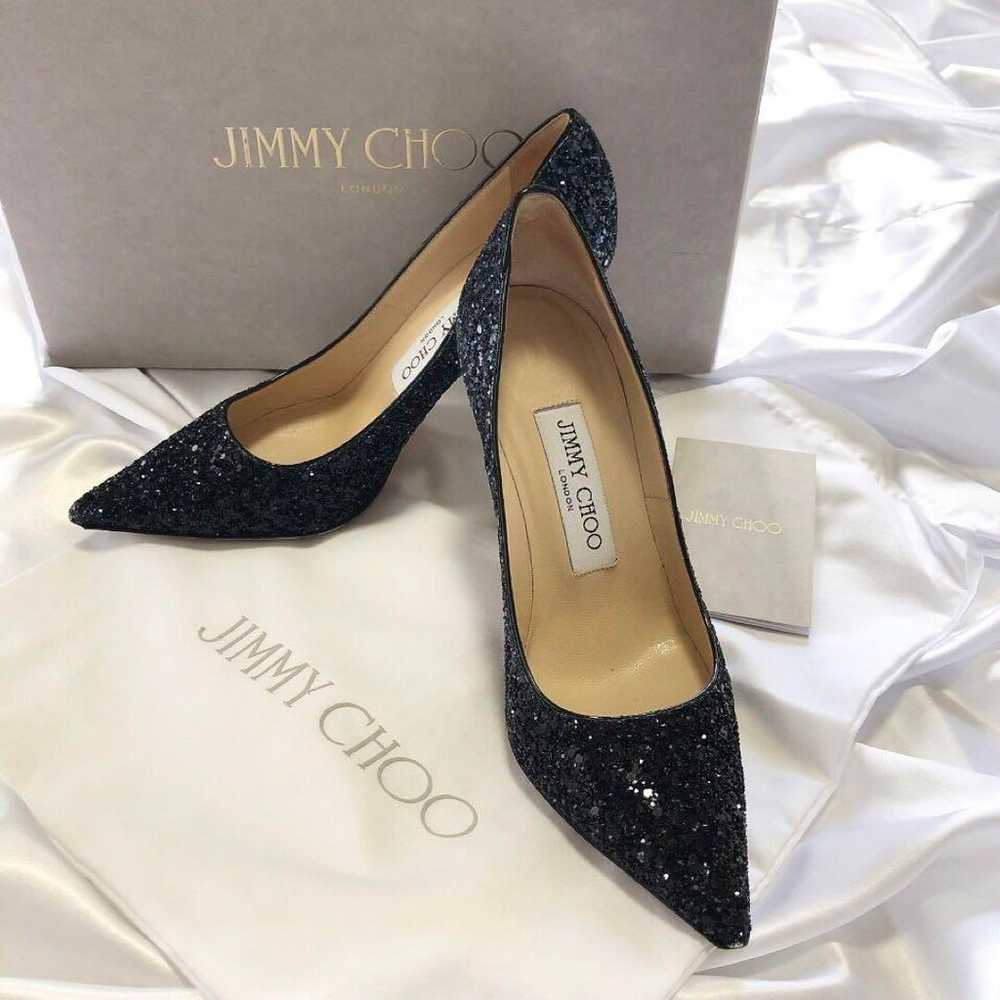 【Excellent Condition】Jimmy Choo Glitter Pumps Hee… - image 1