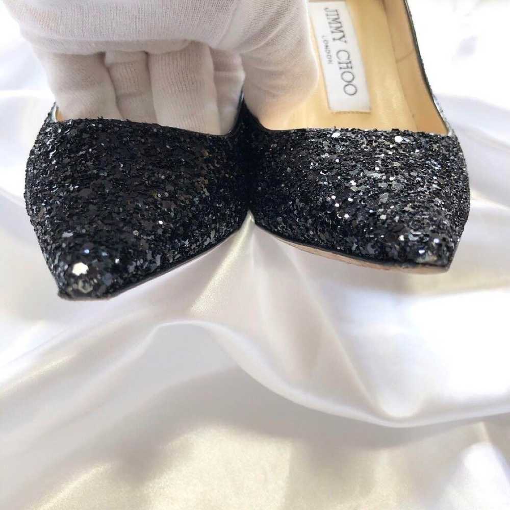 【Excellent Condition】Jimmy Choo Glitter Pumps Hee… - image 3