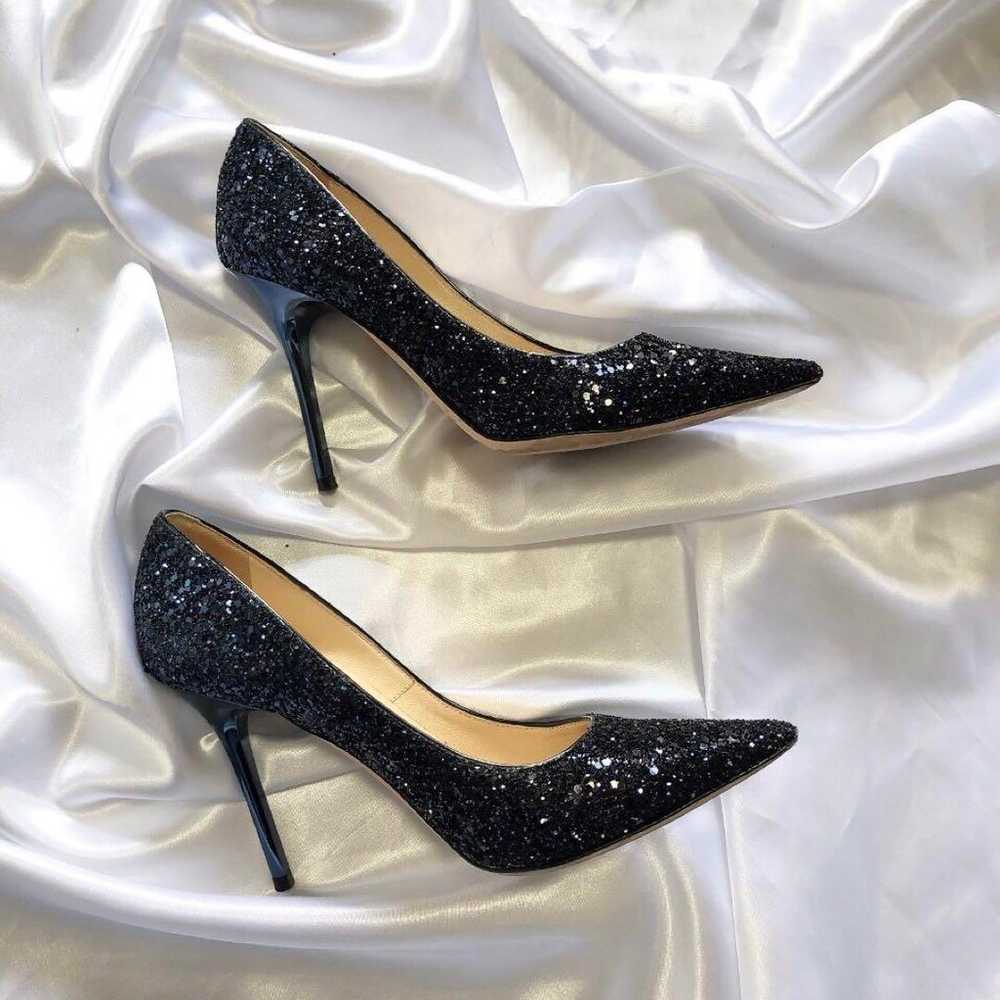 【Excellent Condition】Jimmy Choo Glitter Pumps Hee… - image 5