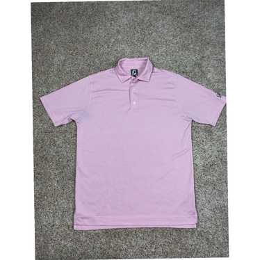 Footjoy Large Mens Pink Short Sleeve Stretch Embr… - image 1