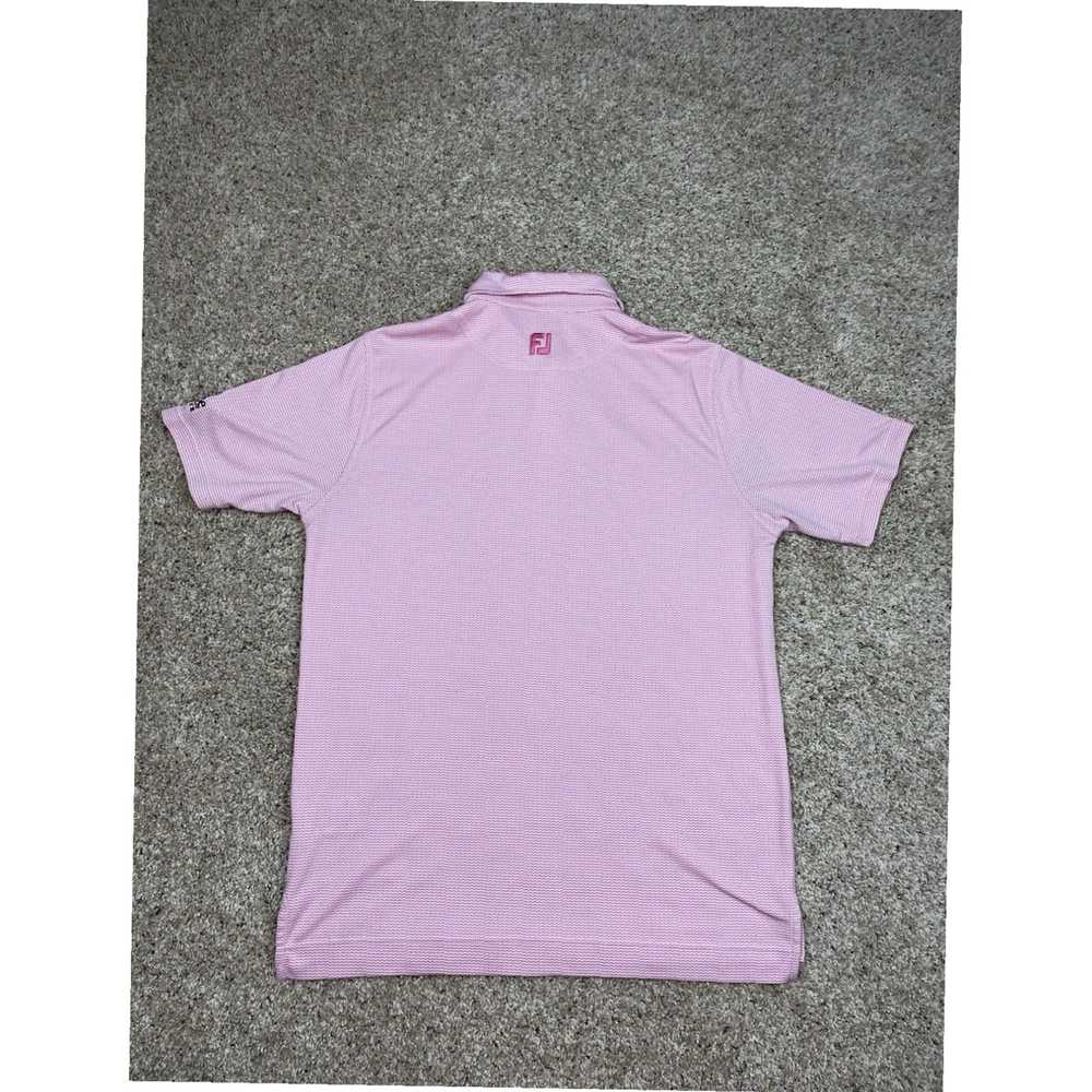 Footjoy Large Mens Pink Short Sleeve Stretch Embr… - image 3