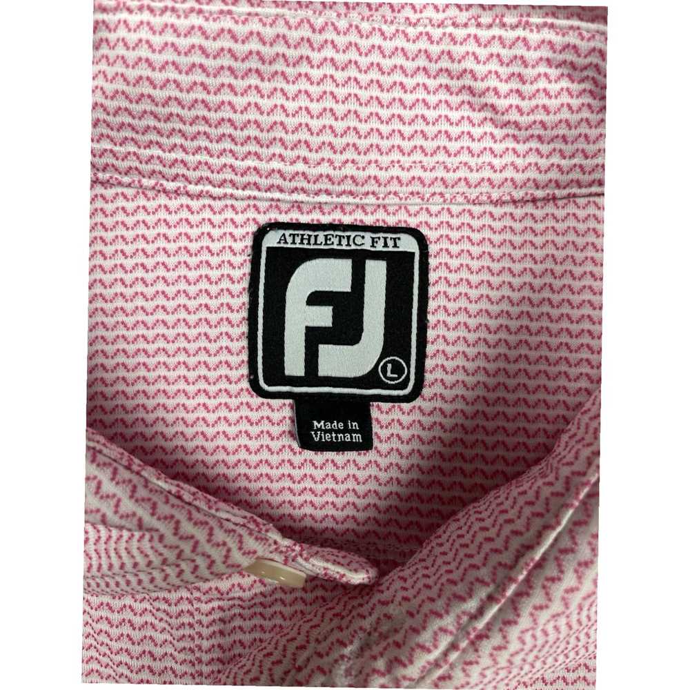 Footjoy Large Mens Pink Short Sleeve Stretch Embr… - image 4