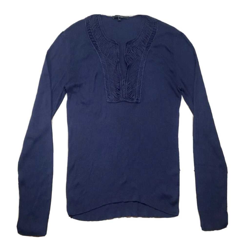 Gucci Luxurious Blue Ribbed Pullover Sweater Feat… - image 1