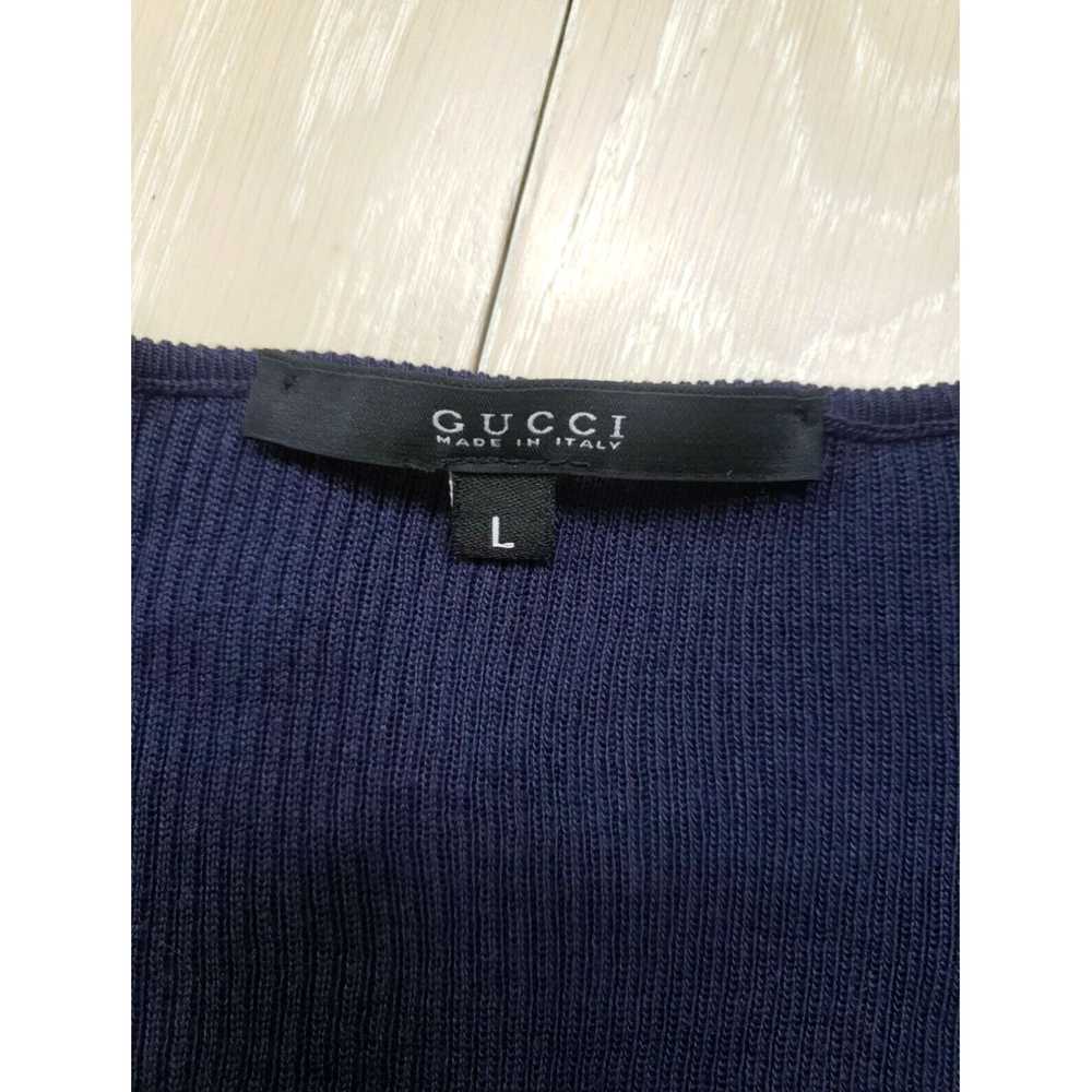 Gucci Luxurious Blue Ribbed Pullover Sweater Feat… - image 4