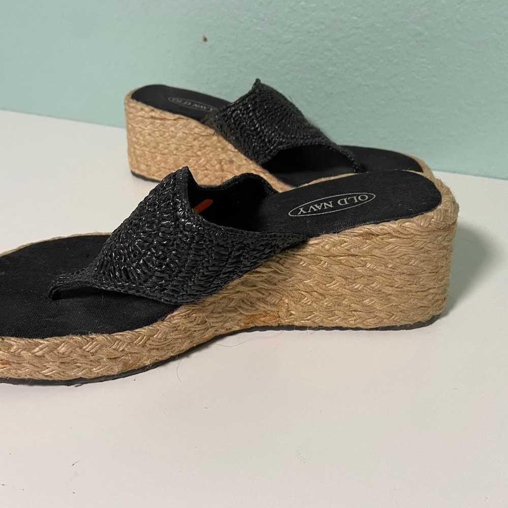 Vintage Y2K Women's Old Navy Black Wedge Sandals … - image 2