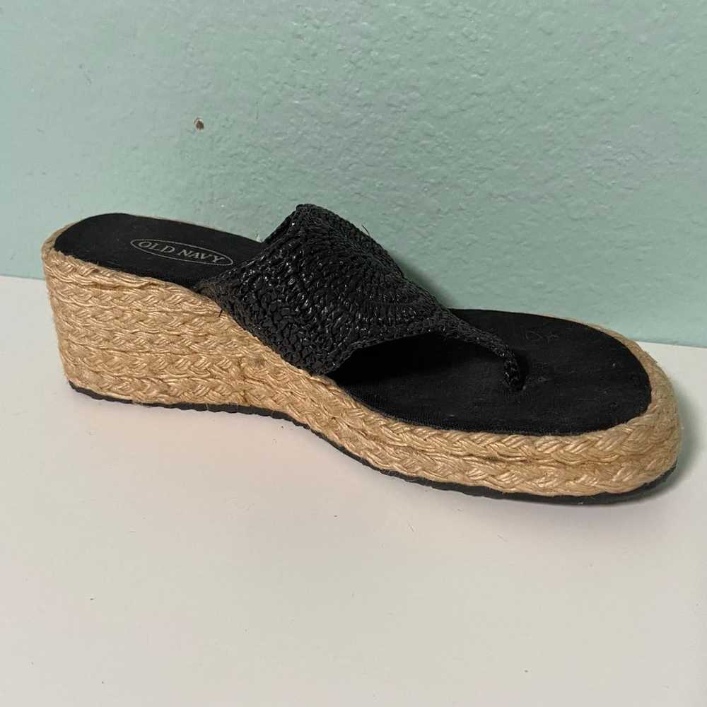 Vintage Y2K Women's Old Navy Black Wedge Sandals … - image 3