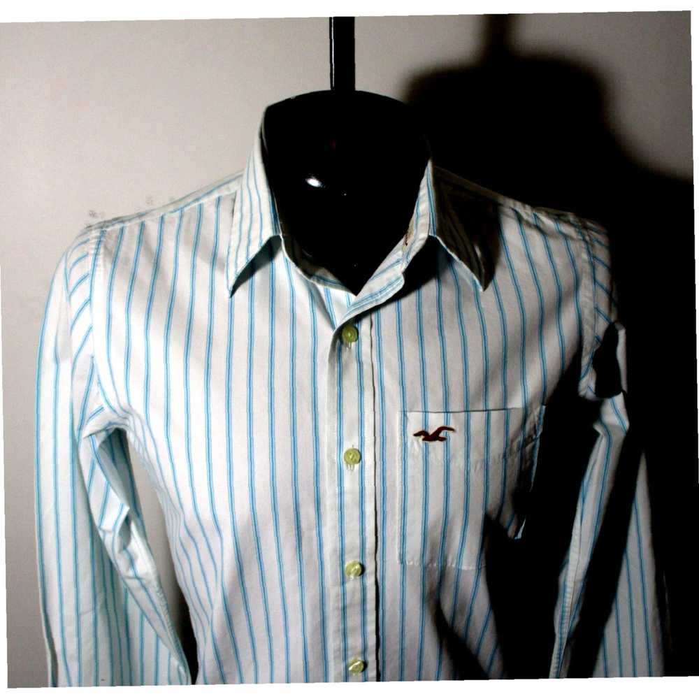 Vintage Pure White Classic Striped Long Sleeve Bu… - image 2