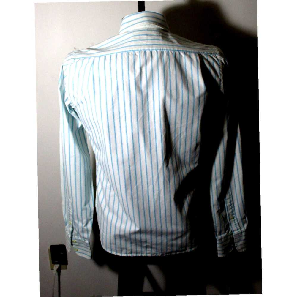 Vintage Pure White Classic Striped Long Sleeve Bu… - image 5