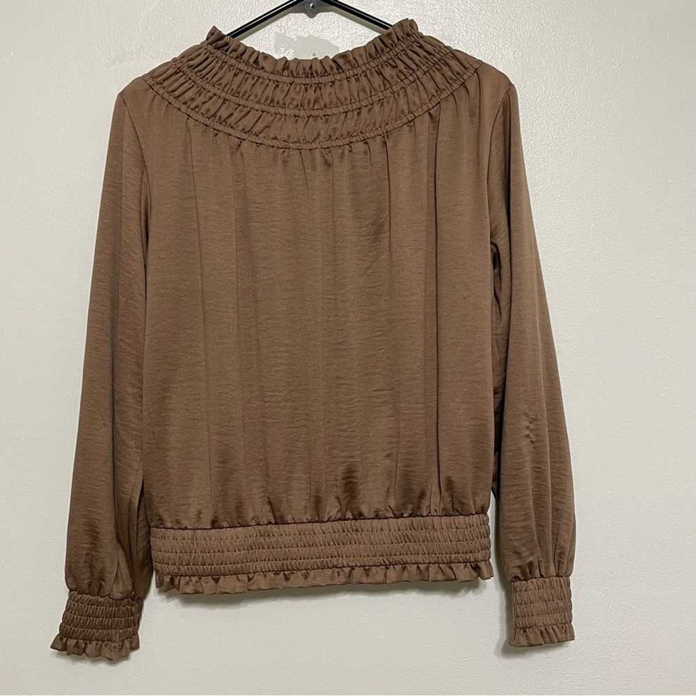 Other OLIVIA GREY Taupe Brown Gathered Bomber Jac… - image 11