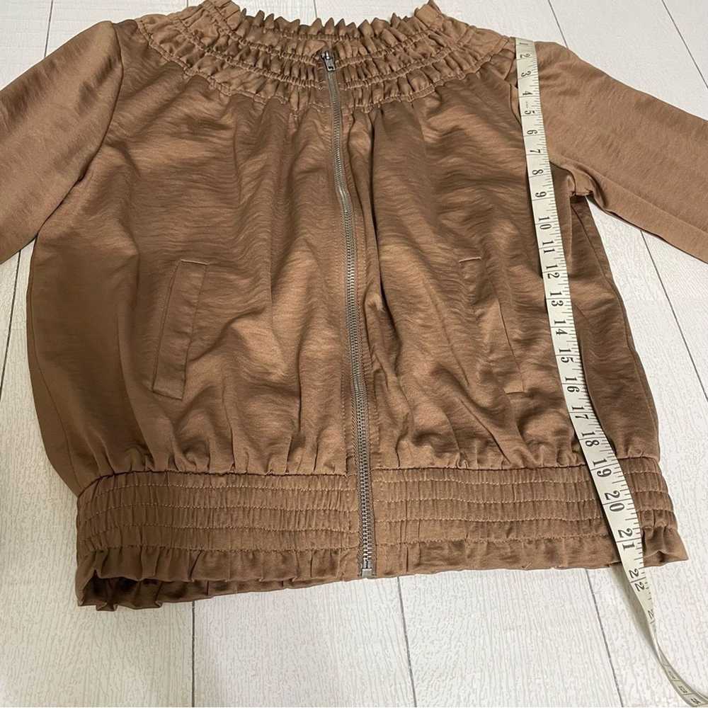 Other OLIVIA GREY Taupe Brown Gathered Bomber Jac… - image 2