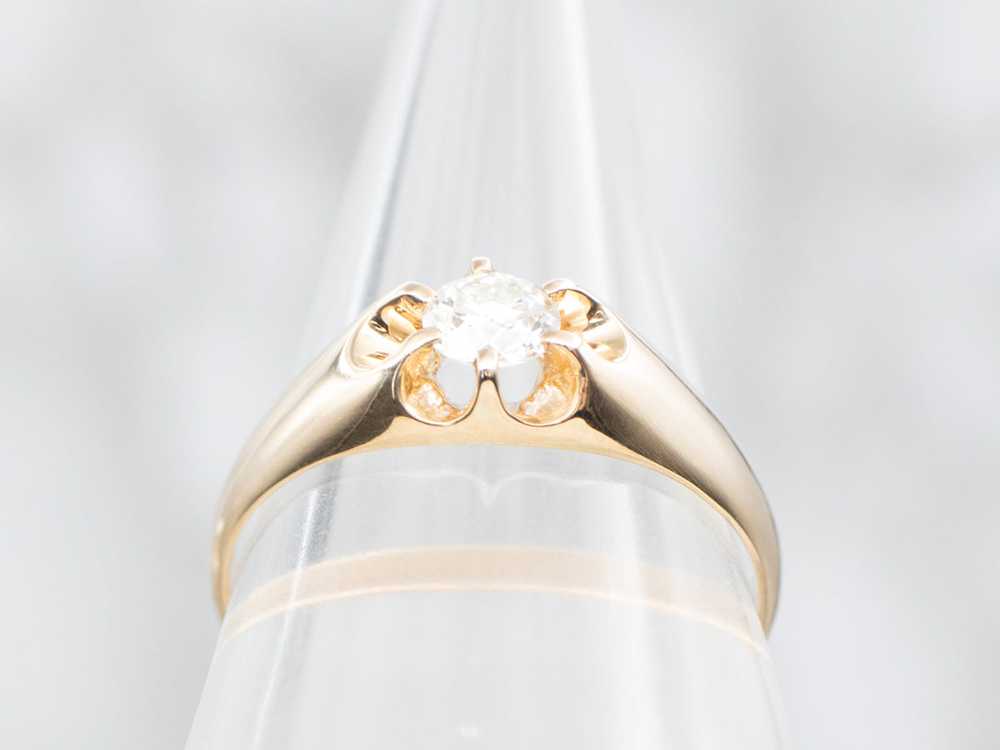 Belcher-Set European Cut Diamond Solitaire Engage… - image 3