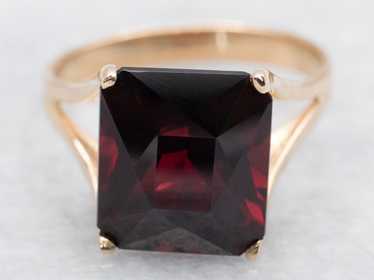 Garnet Solitaire Cocktail Ring - image 1