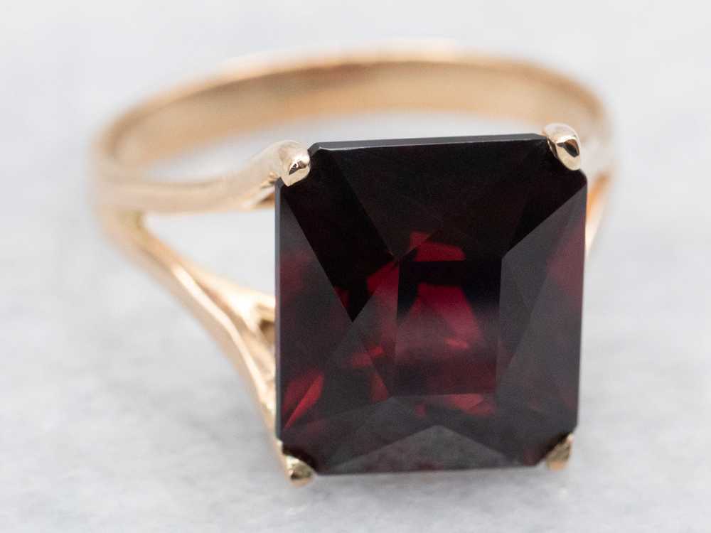 Garnet Solitaire Cocktail Ring - image 2