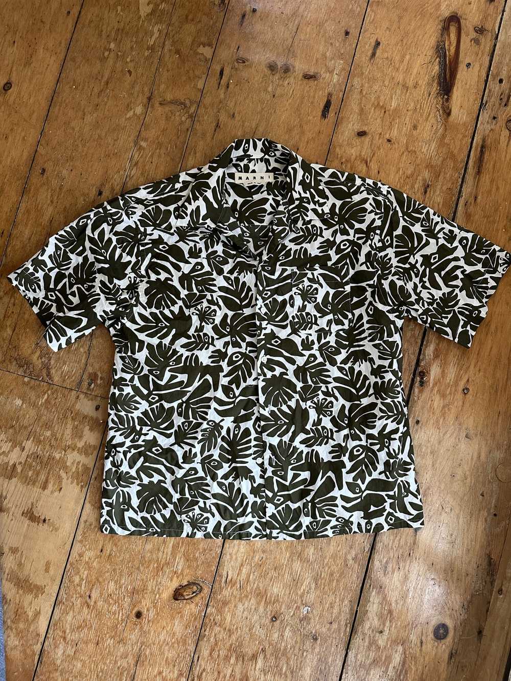 Marni Leaf Print Summer Short Sleeve Shirt - image 1