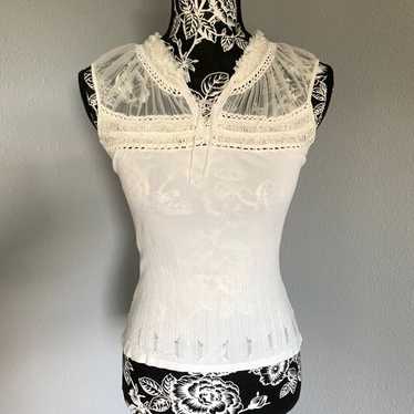 Vintage Dolce Cabo Lace Sweater Tank Top