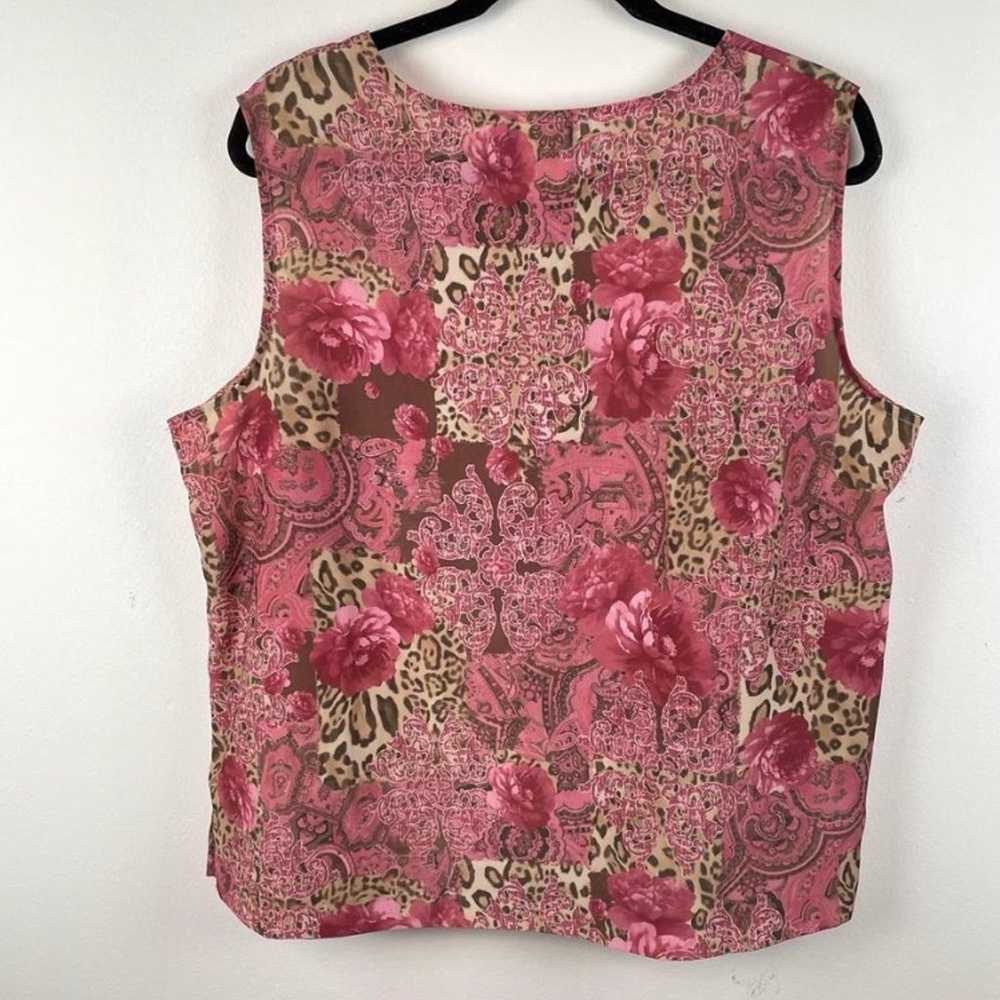 90’s Pink Patchwork Paisley Floral Animal Print T… - image 3