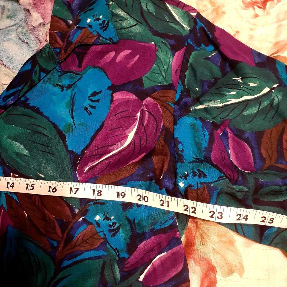 Vintage BE Woman 18W Hawaiian Print Blouse - image 10