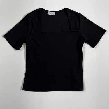 Black Square Neck Top