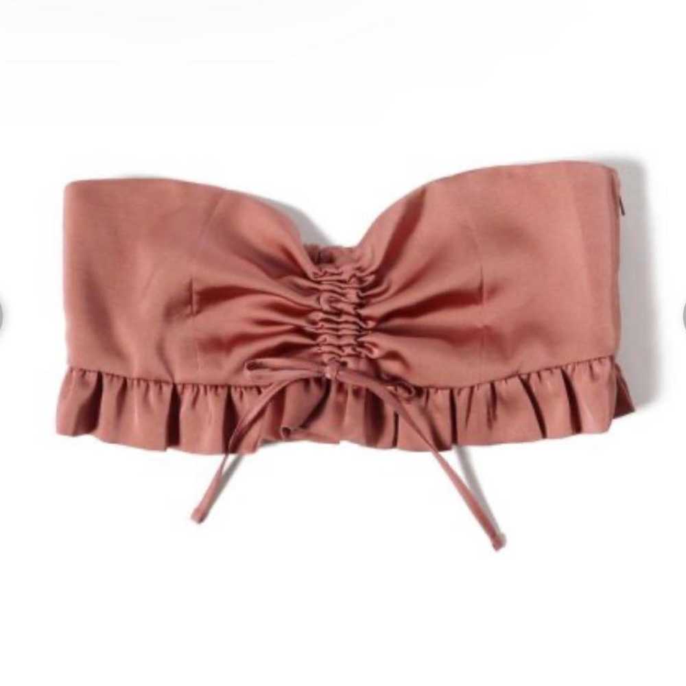 ray beams Satin Frill Bustier Smokey Pink - image 4