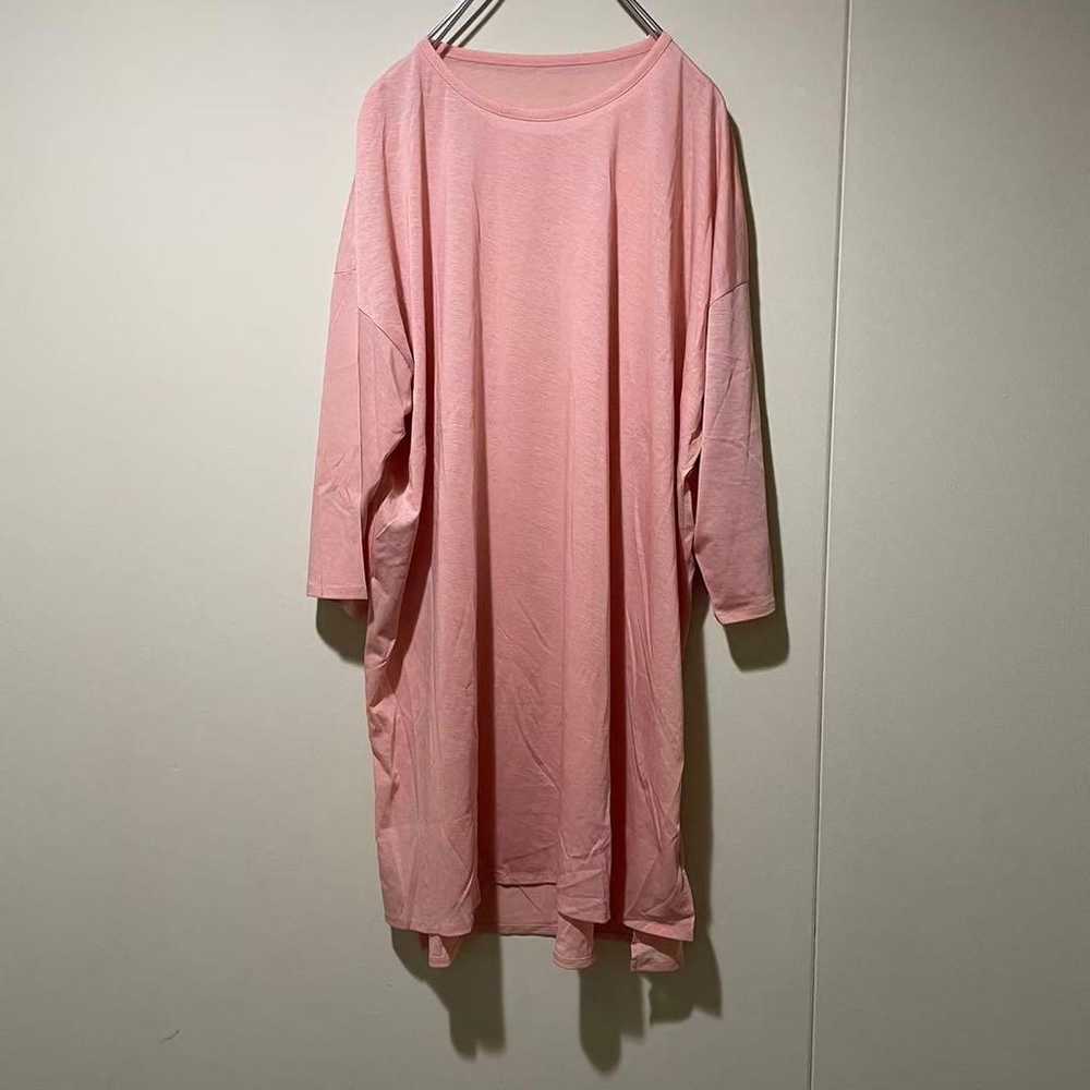 Unused tops tunic thin long salmon pink plain sim… - image 2